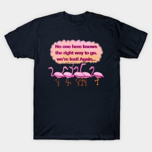 Wondering pink lost flamingos T-Shirt